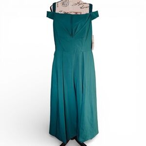 KAY UNGER Teal walk-thru jumpsuit size 12 NWT